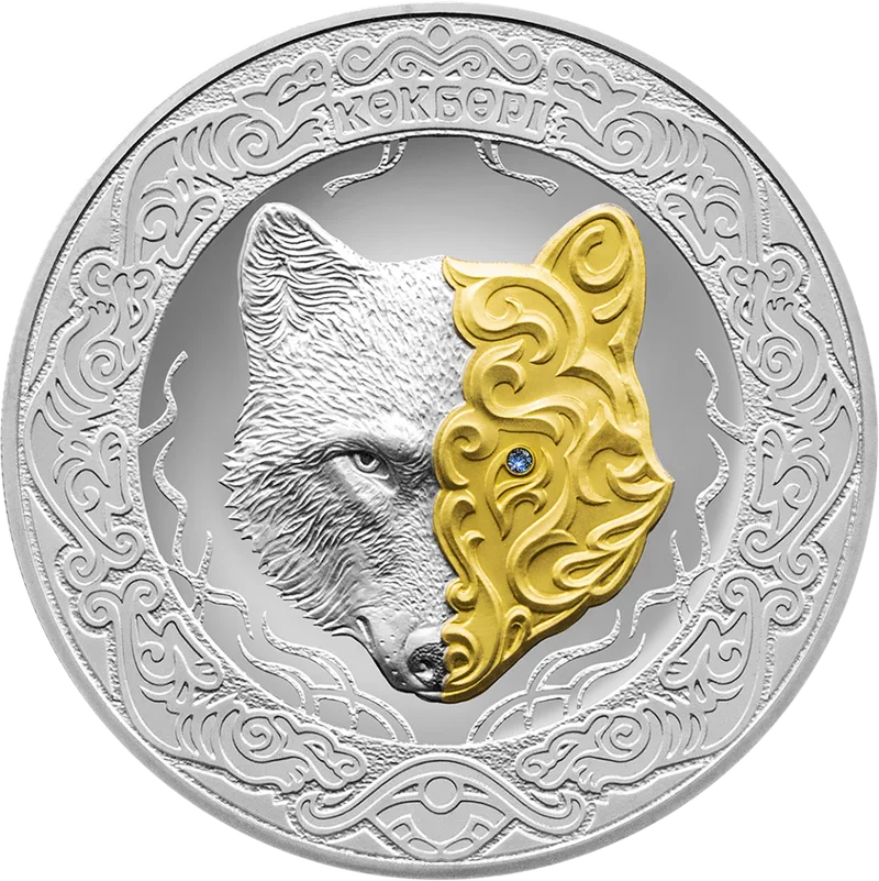 КӨКБӨРІ (The heavenly wolf) 5000 tenge-Reverse