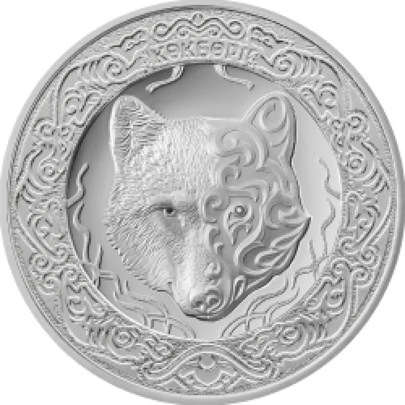 КӨКБӨРІ (The heavenly wolf) 100 tenge-Reverse