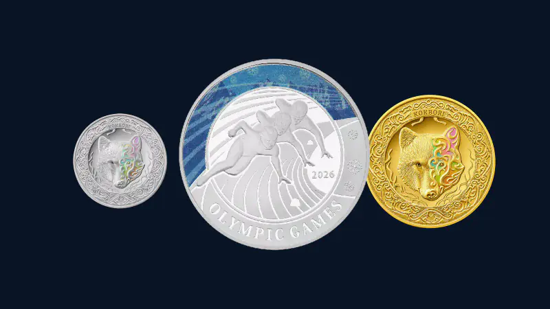 Kazakhstan silver and gold coins as a gift for a boyfriend
