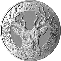 BUǴY — олень. 100 тенге, 2020; мельхиор, BU.